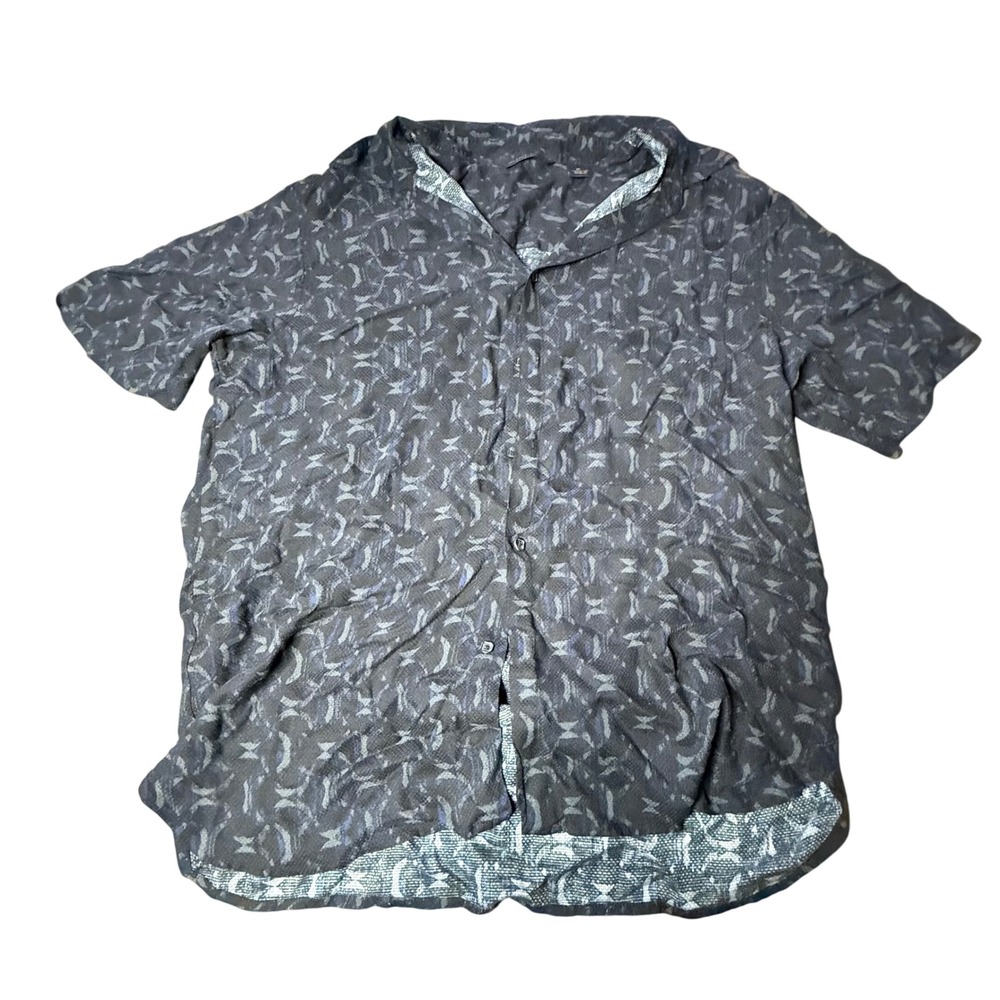 Axiist Patterned Button-Up Shirt Short Sleeve Casual Top‎ XL